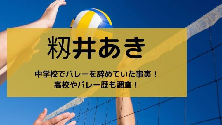 籾井あきは中学校でバレーを辞めていた事実!高校やバレー歴も調査!