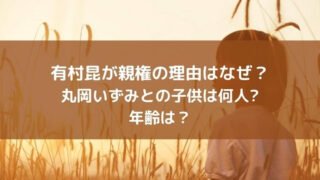 有村昆が親権の理由はなぜ？丸岡いずみとの子供は何人で年齢は何歳？